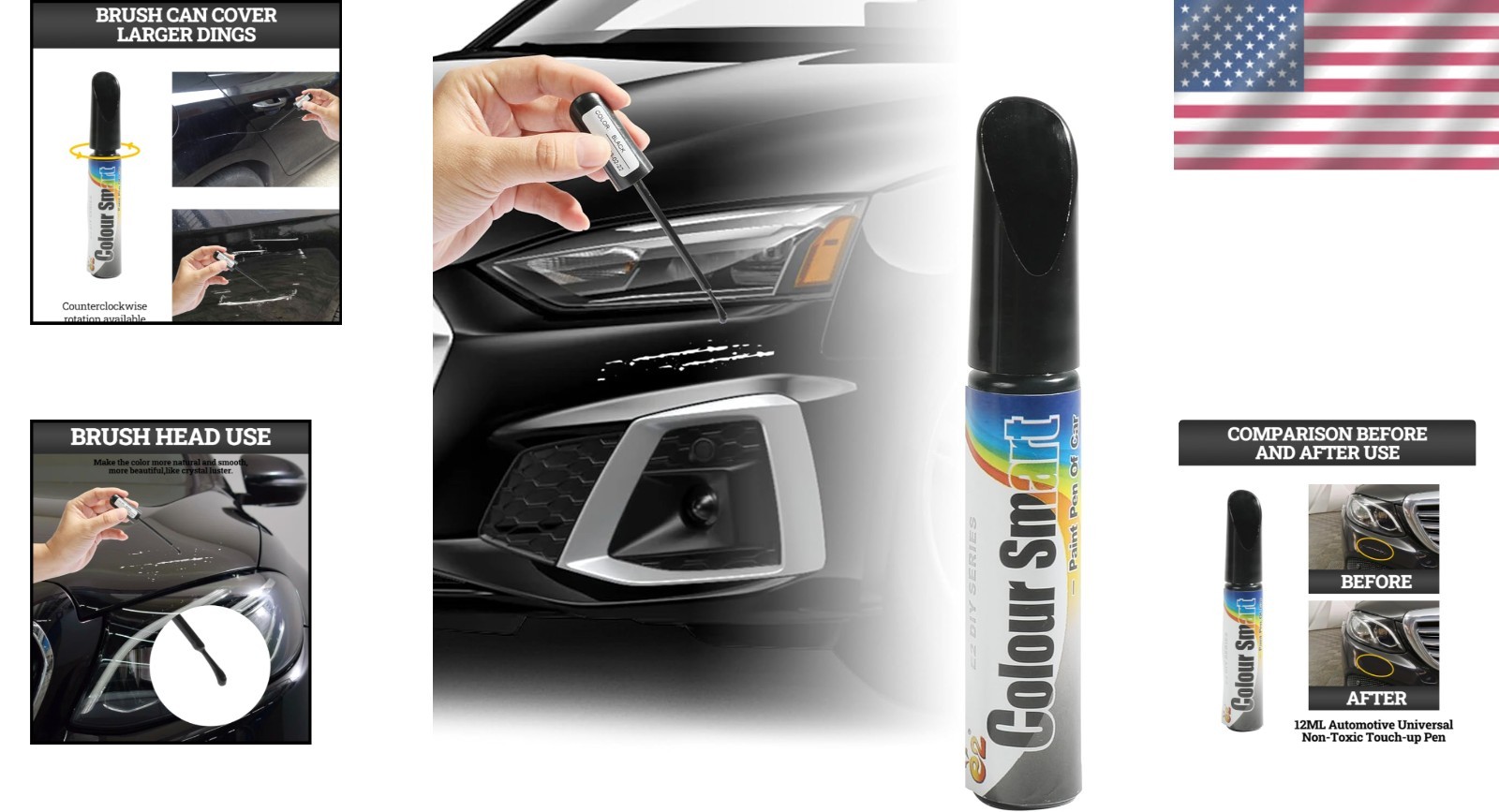 Fast-Drying Black Car Touch Up Paint Pen for Effortless Scratch Repair