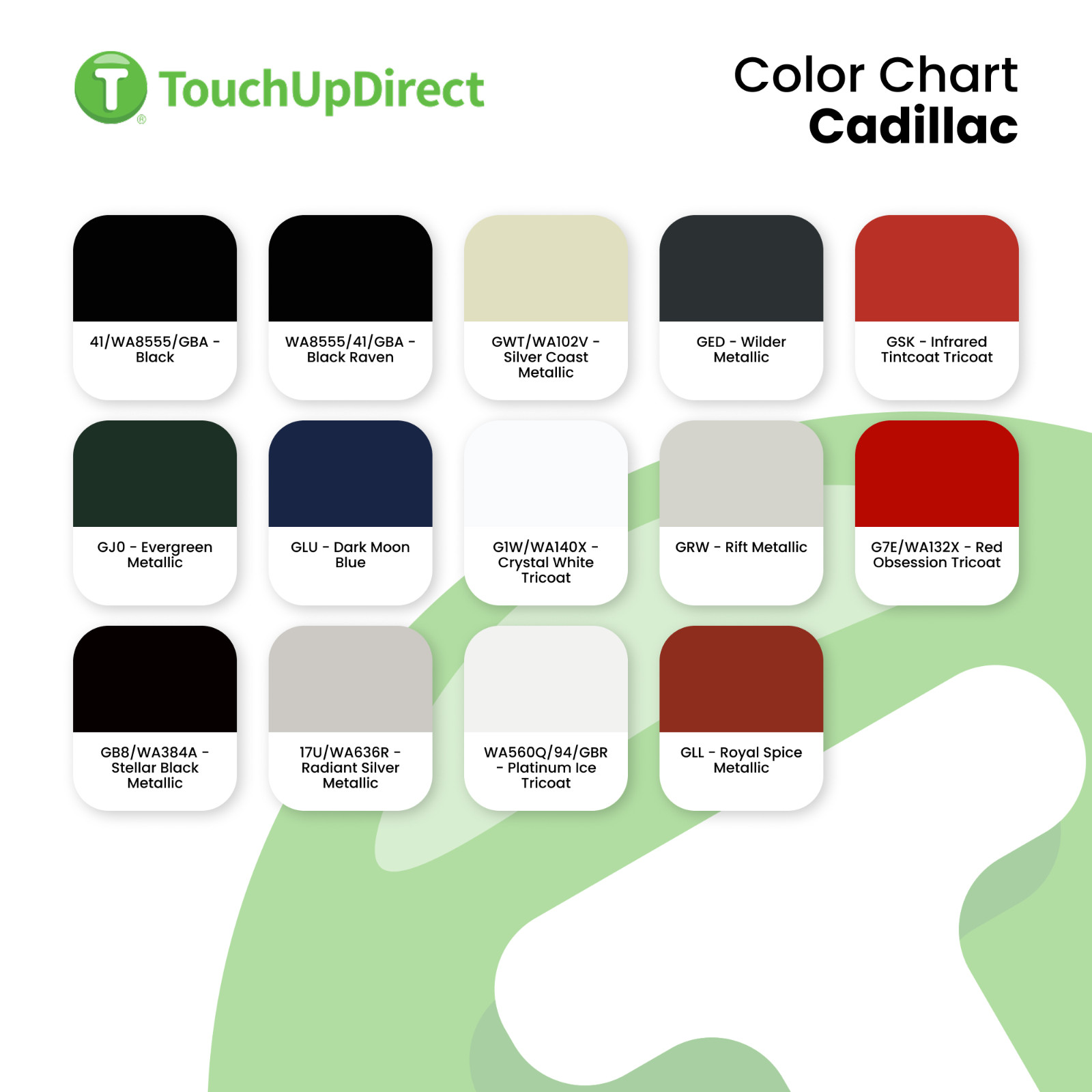 Cadillac Touch Up Paint by TouchUpDirect – Brush or Spray Paint – Choose A Color