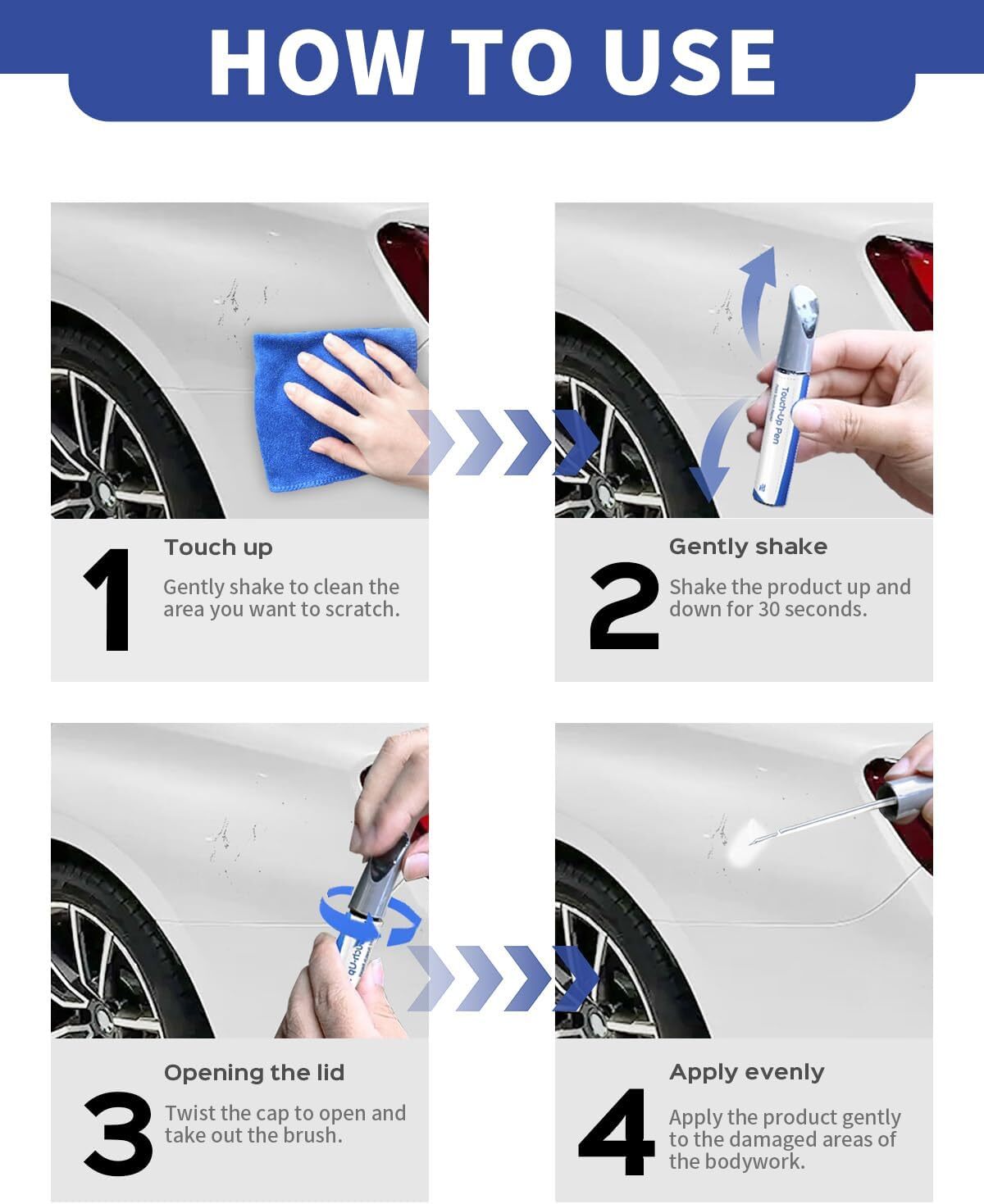 197 9197 Obsidian Black Metallic Mercedes Touch Up Paint Coating Pen Exact Match