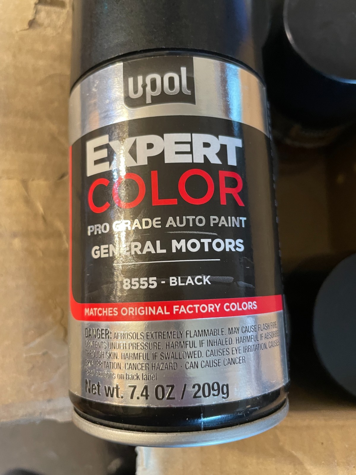 6 CANS Upol Expert Color Pro Grade Auto Paint Black 8555 General Motor 7.4 Oz