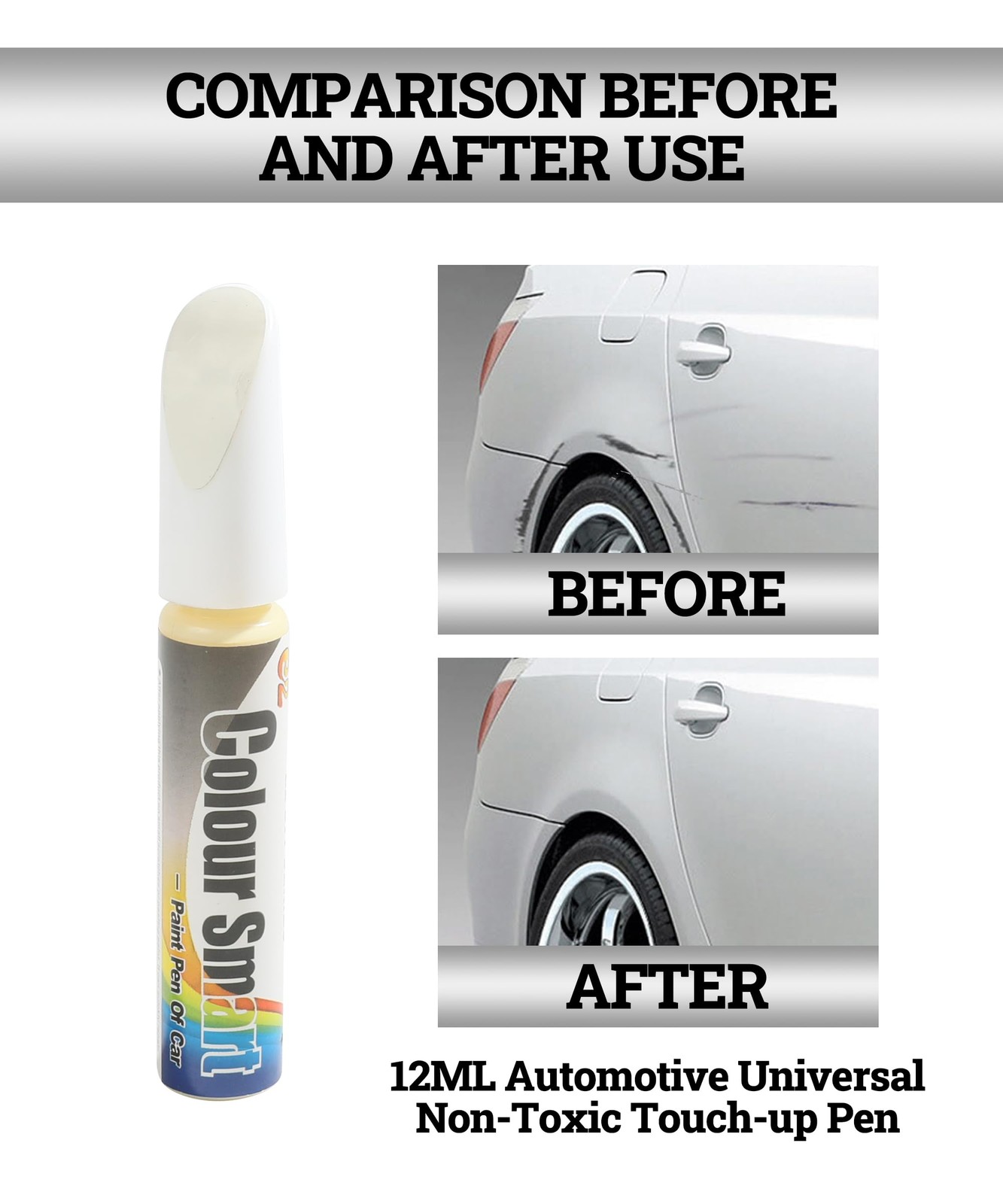 Zlirfy Car Touch Up Paint Pen – Automotive 0.04 Ounce (Pack of 1), White