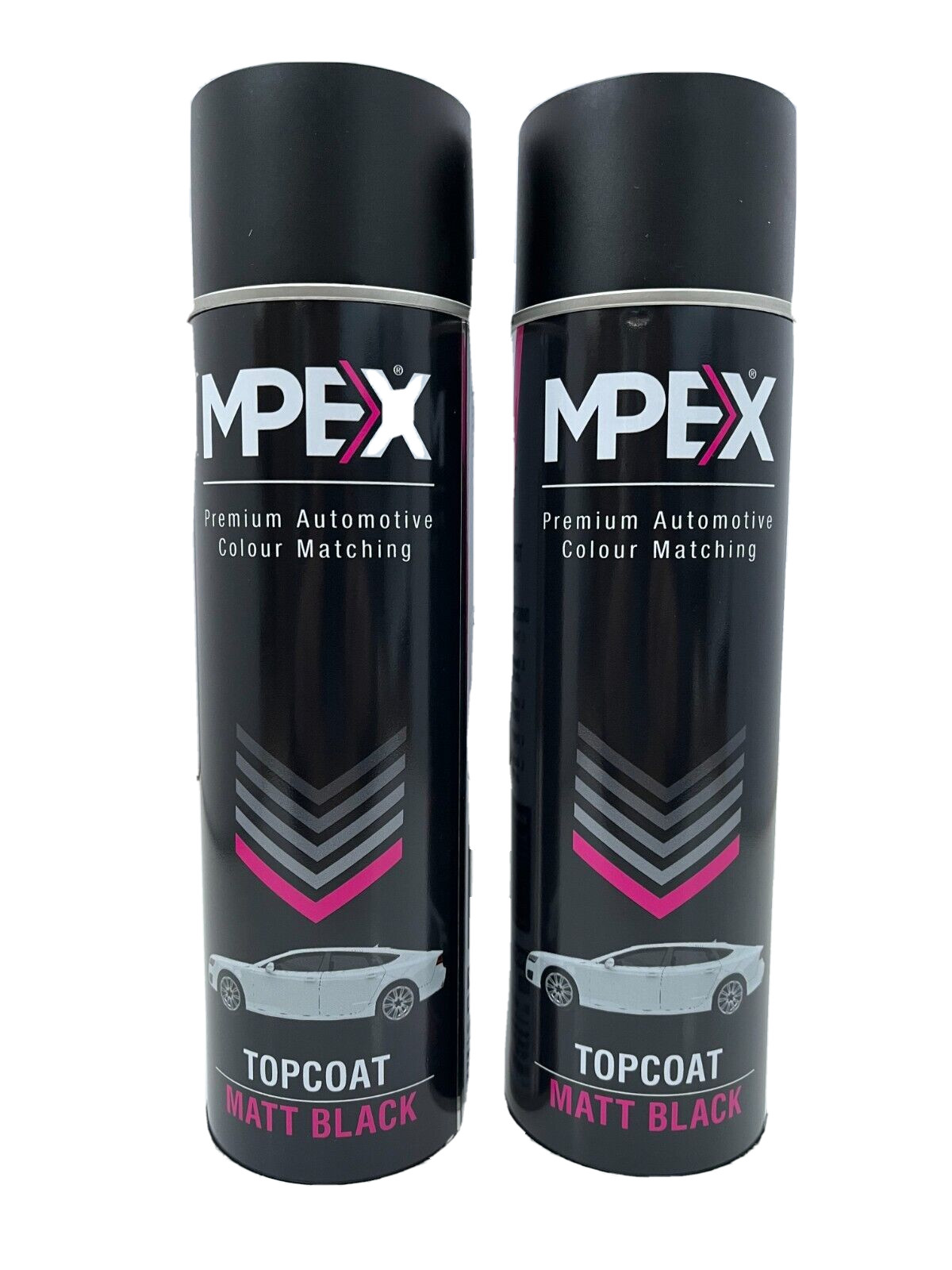2 x Mpex Matt Black Spray Paint Aerosol Coating Fast Drying Multi Purpose 500ml