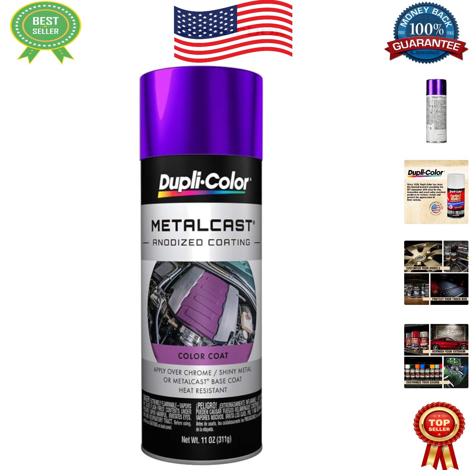 Metalcast Anodized Automotive Paint – Easy 11 oz Aerosol for Chrome Finish