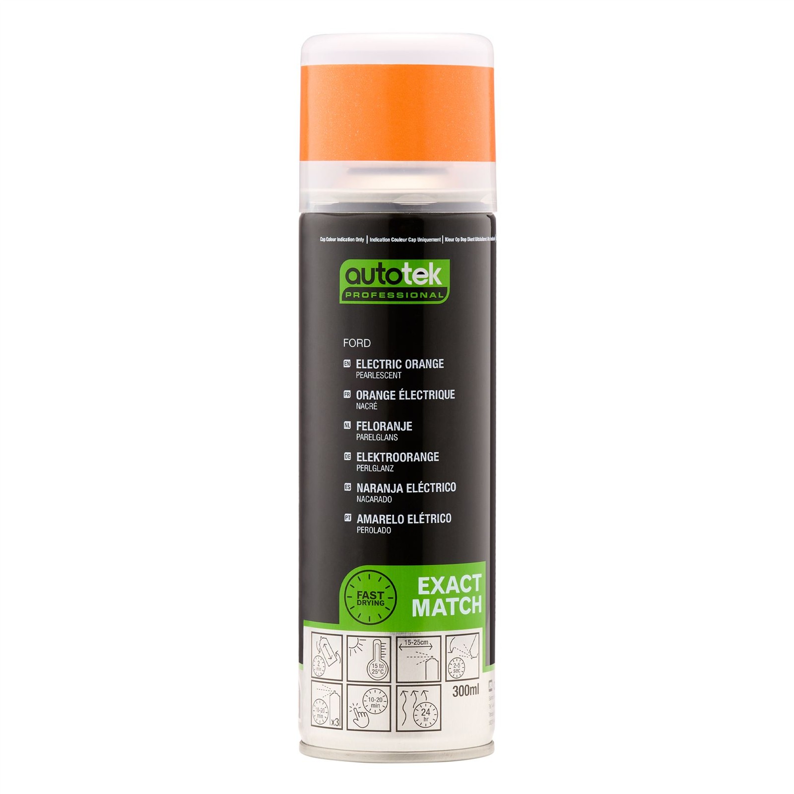 Autotek Exact Match Fast Drying Aerosol Spray Paint Ford Electric Orange 10.14oz