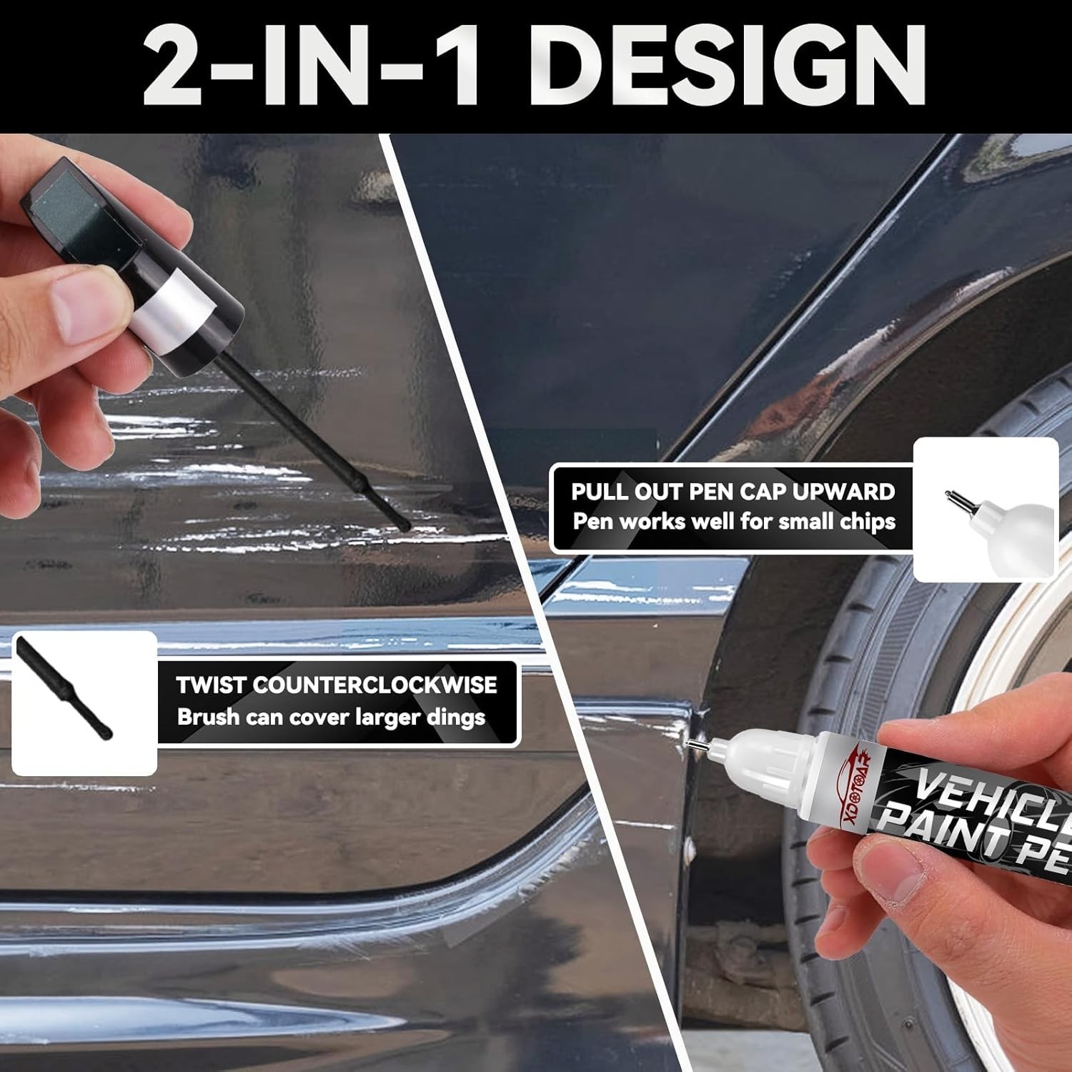 Pure Black Touch Up Paint – Fast Drying, Color Accurate Auto Scratch Repair