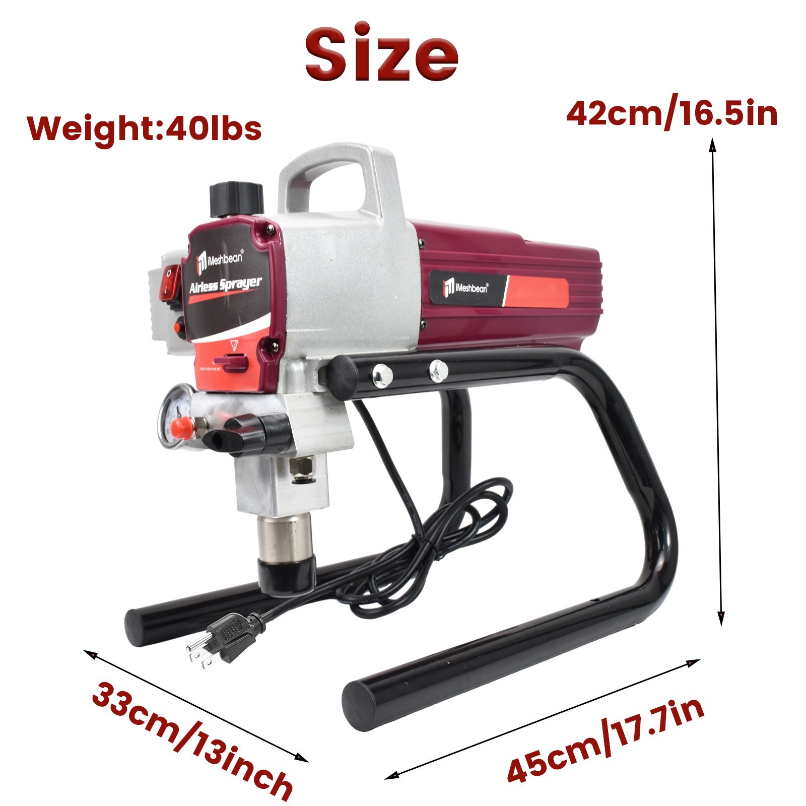 Airless Paint Roller W/12in Spray Extension Suitable For Finish Coats Paint Tool