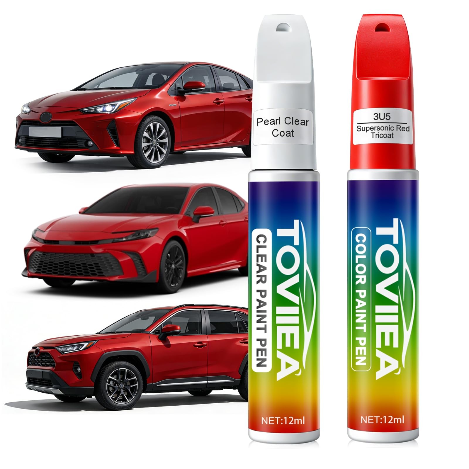 Touch Up Paint Kit For Toyota 3U5 Supersonic Red Tricoat Basecoat Repair Finish