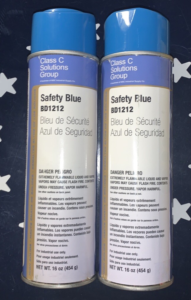 2 Cans X Class C Solutions Group Safety Blue Spray Paint BD1212 16oz X 2