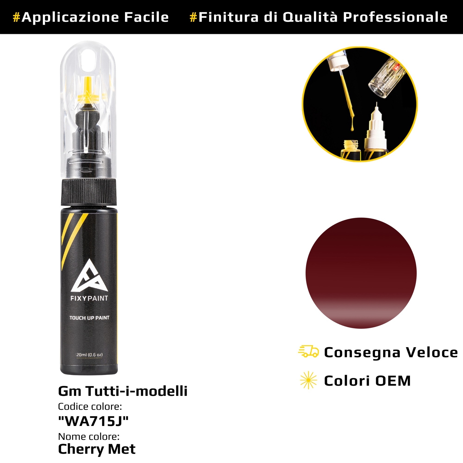 Touch Up Paint for GM All Models Cod: WA715J Cherry Met