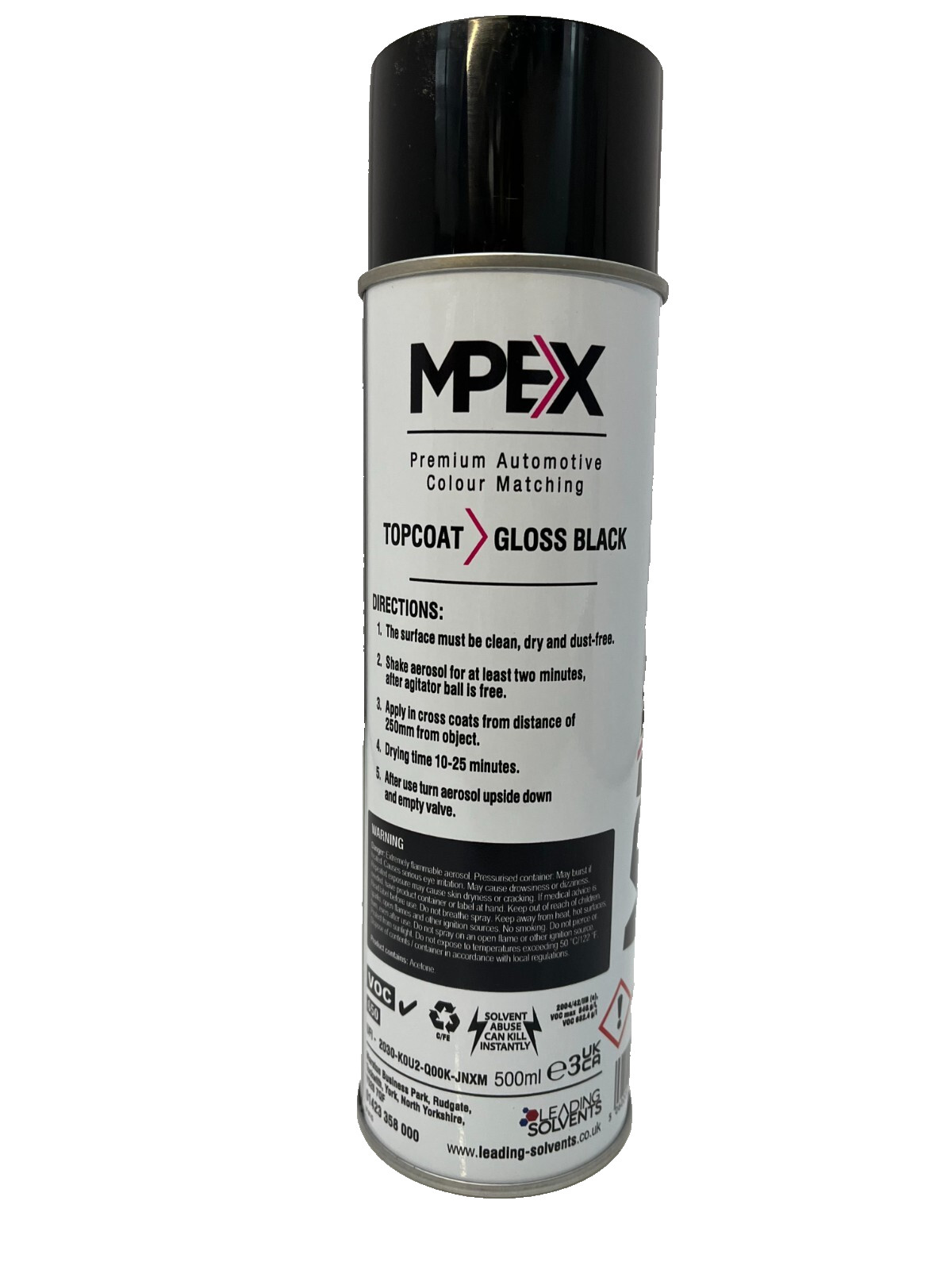 Mpex Gloss Black Spray Paint Aerosol Coating Fast Drying Multi Purpose 500ml x 4