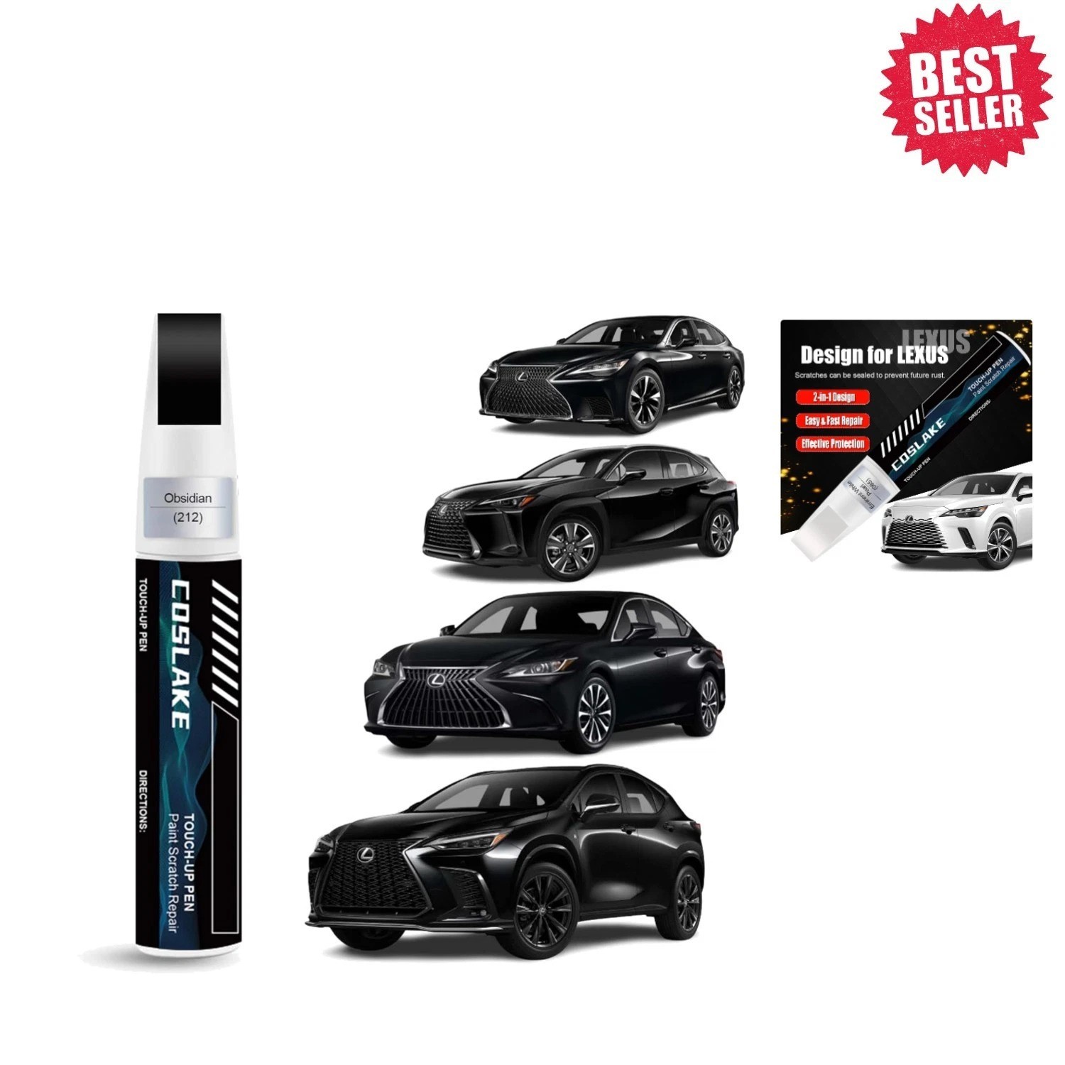Quick & Easy Lexus Scratch Repair Paint | Obsidian 212 – Waterproof 12ml