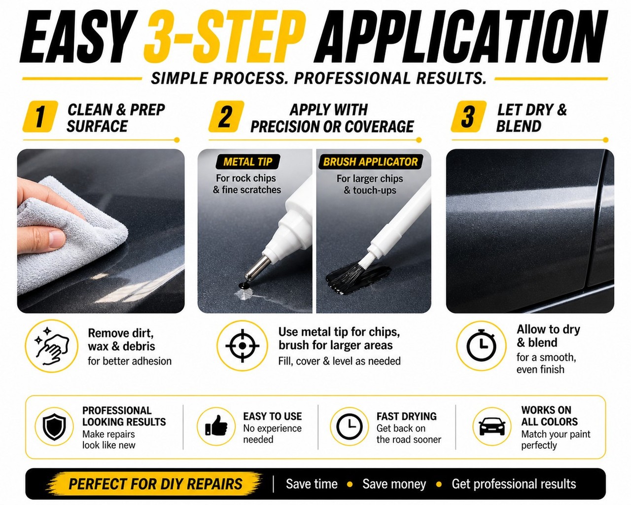 Single Stage Paint Pen fr 2014 Chvrolet Impala White Diamond 98, GBN