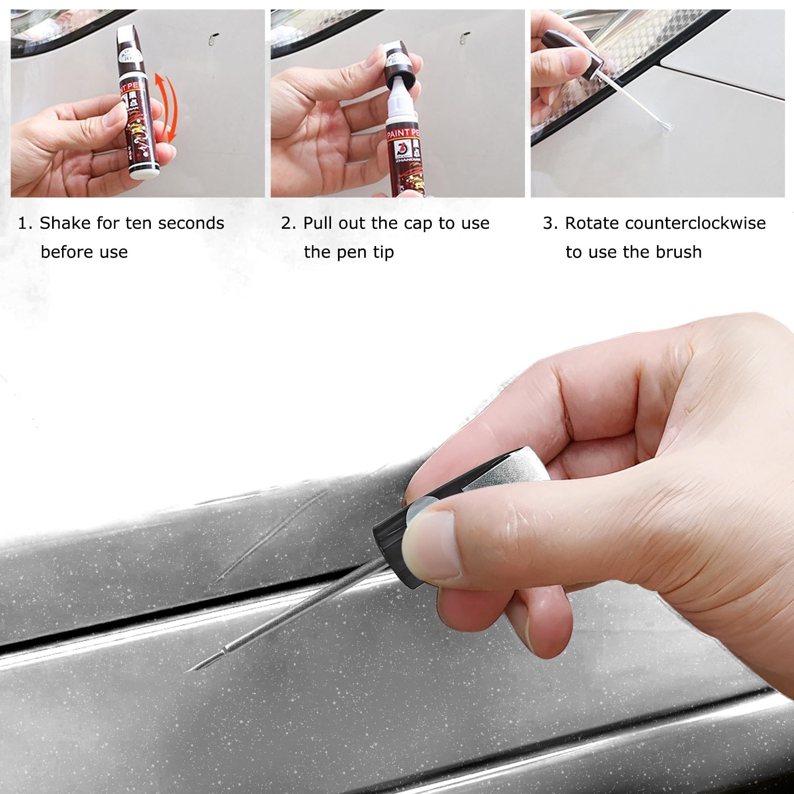 Rdxcv Touch Up Paint for Cars, 2-In-1 Color 1 Fl Oz (Pack of 1), Silver Gray