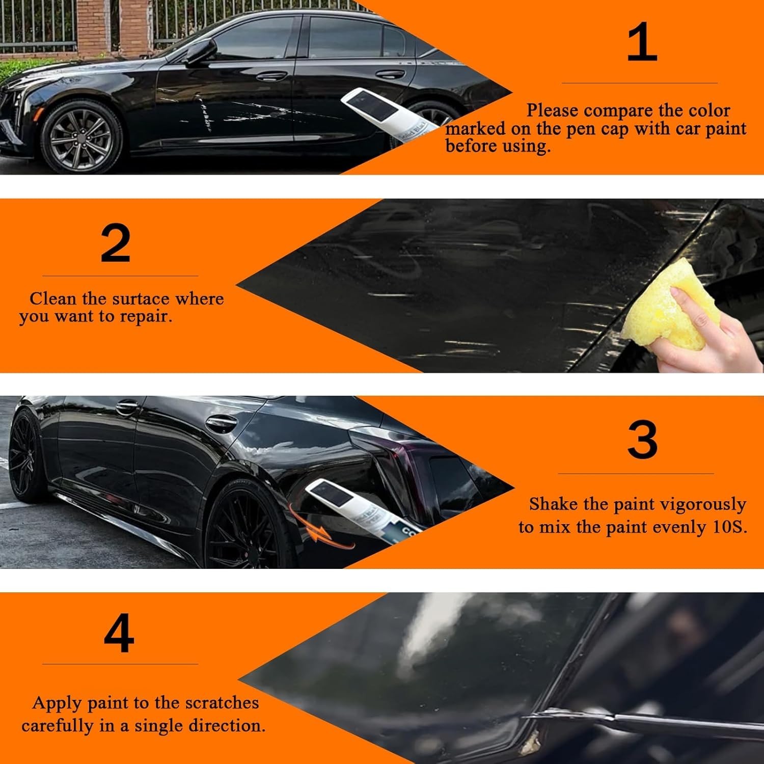 Black Raven(GBA/WA8555) Touch Up Paint Compatible with Cadillac, Car Paint Pen S
