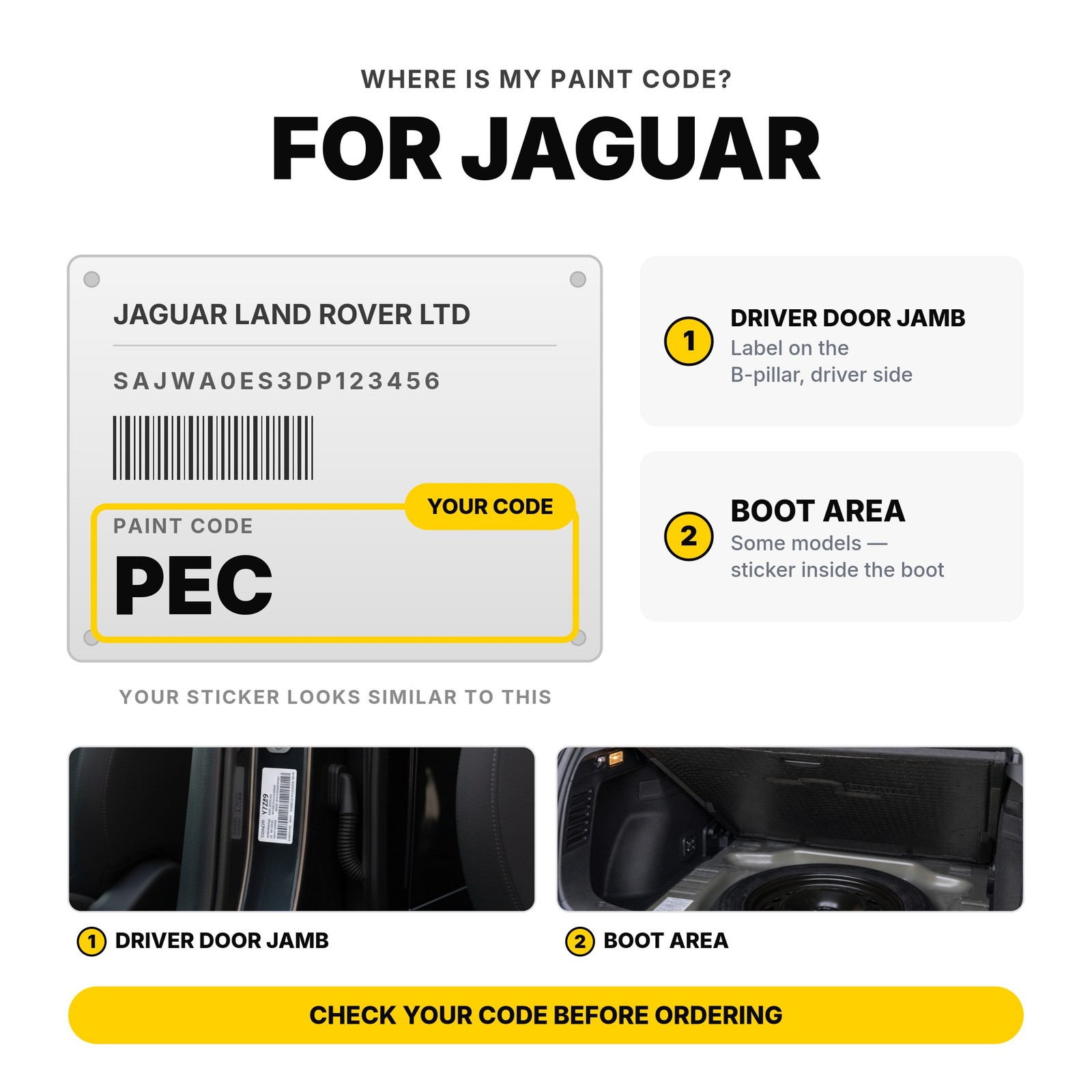 Touch Up Paint For Jaguar E-Pace NCZ Ostuni Pearl White Kit Chip Paint Kit
