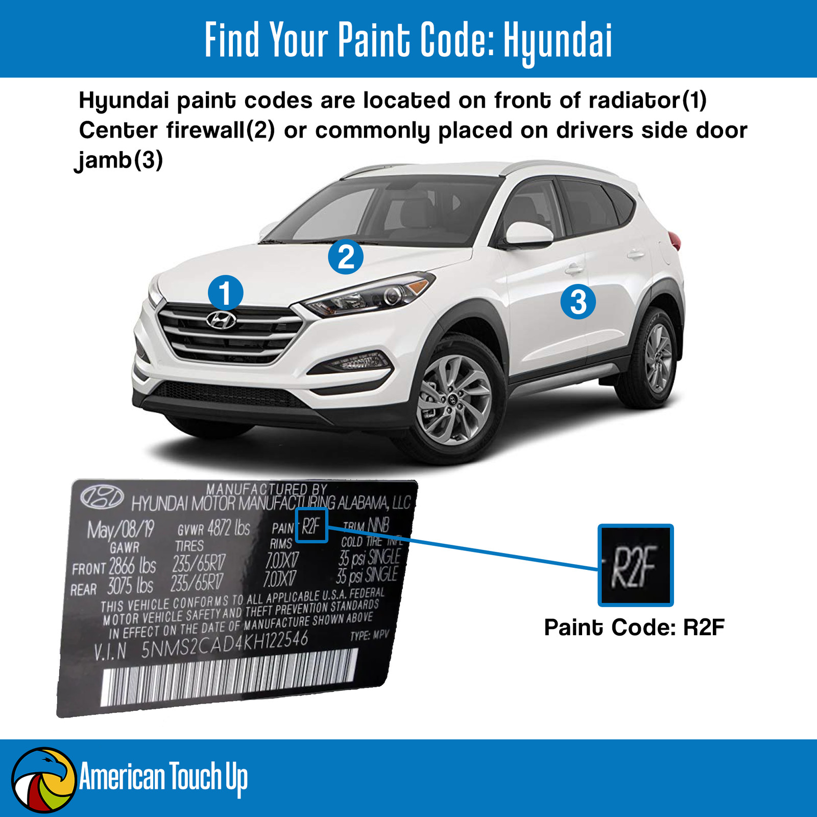 HYUNDAI – Genuine OEM Automotive Touch Up/Spray Paint SELECT YOUR COLOR CODE