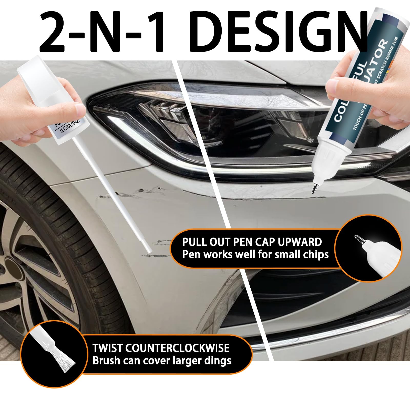 Touch Up Paint Kit For VW LC9X 2T Deep Black Pearl Scratch Repair Kit OEM Match