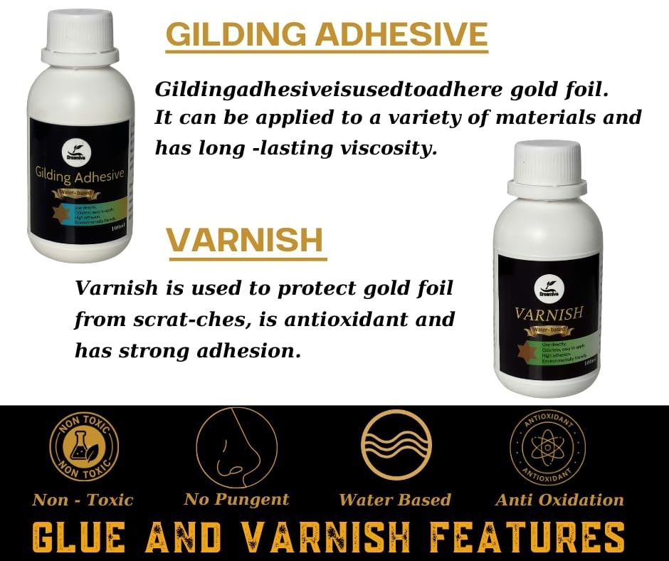 100ml Gold Leaf Adhesive & Protective Varnish – Ideal for Art and Restoration