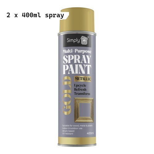 Gold Simply Multi Purpose Wheel Aerosol Spray Paint 400ml x 2