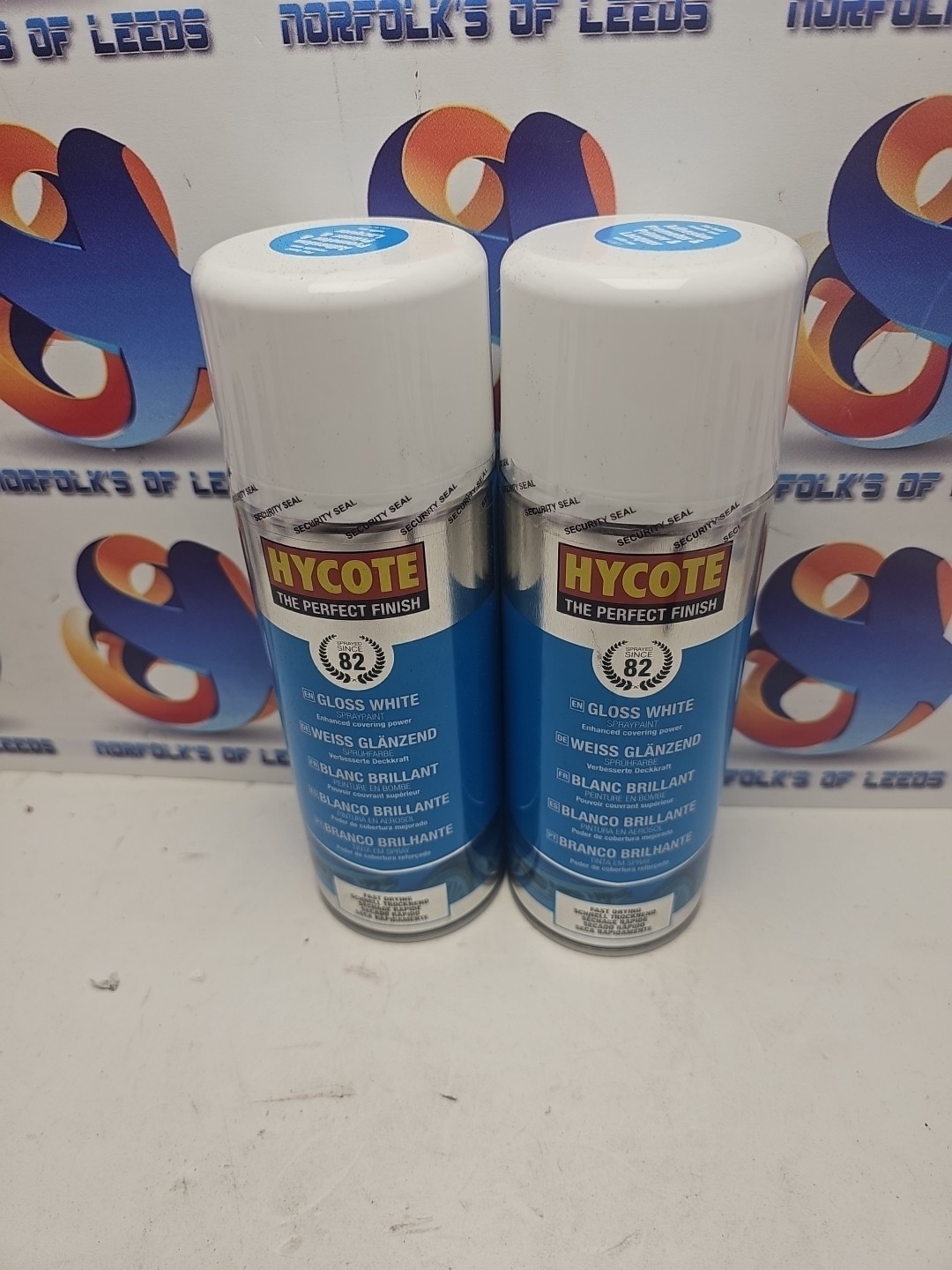White Spray Paint Gloss Hycote Aerosol Car Multi-Purpose Preparation 400ML X 2