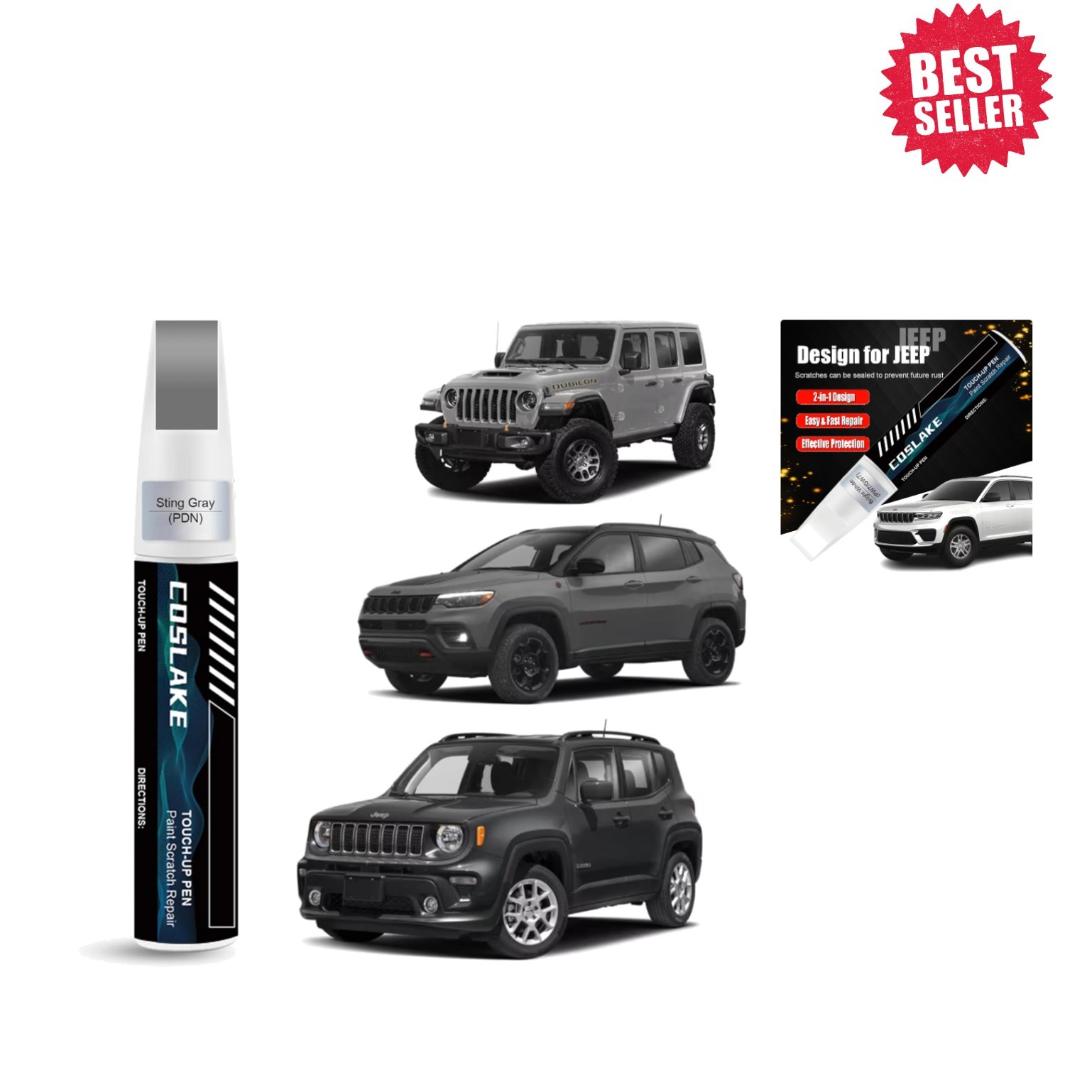 Sting Gray Jeep Touch-Up Paint & Scratch Repair Kit – 12ml Fast-Drying Solution