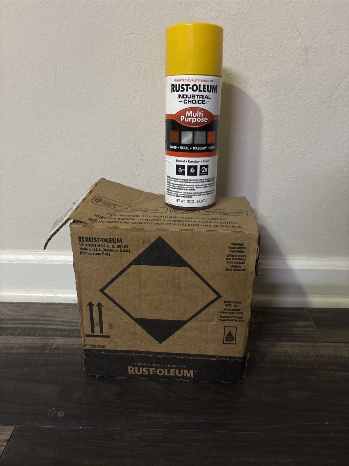 Safety Yellow Spray Paint Gloss Rust-Oleum Multi-Purpose Spray Paint 12oz 6pcs