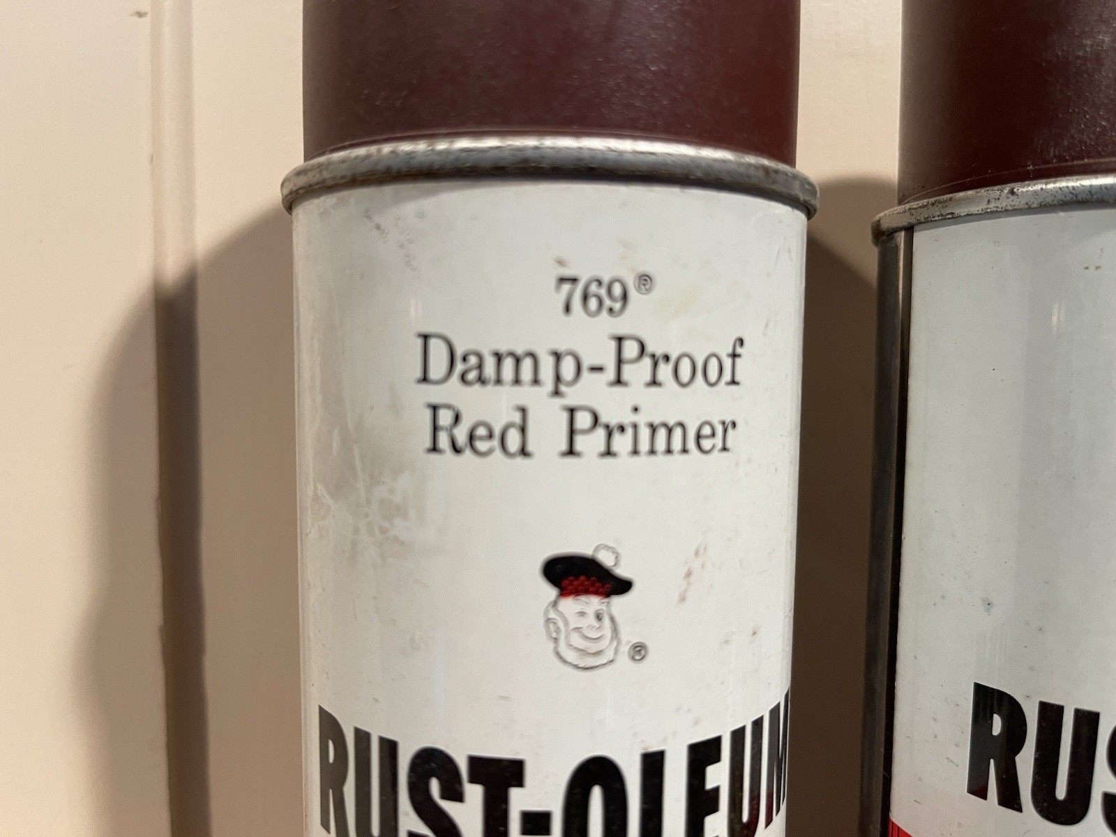 4 NOS Vintage Unused 1973 Rust-Oleum Spray Paint 13oz Cans Damp Proof Red Primer