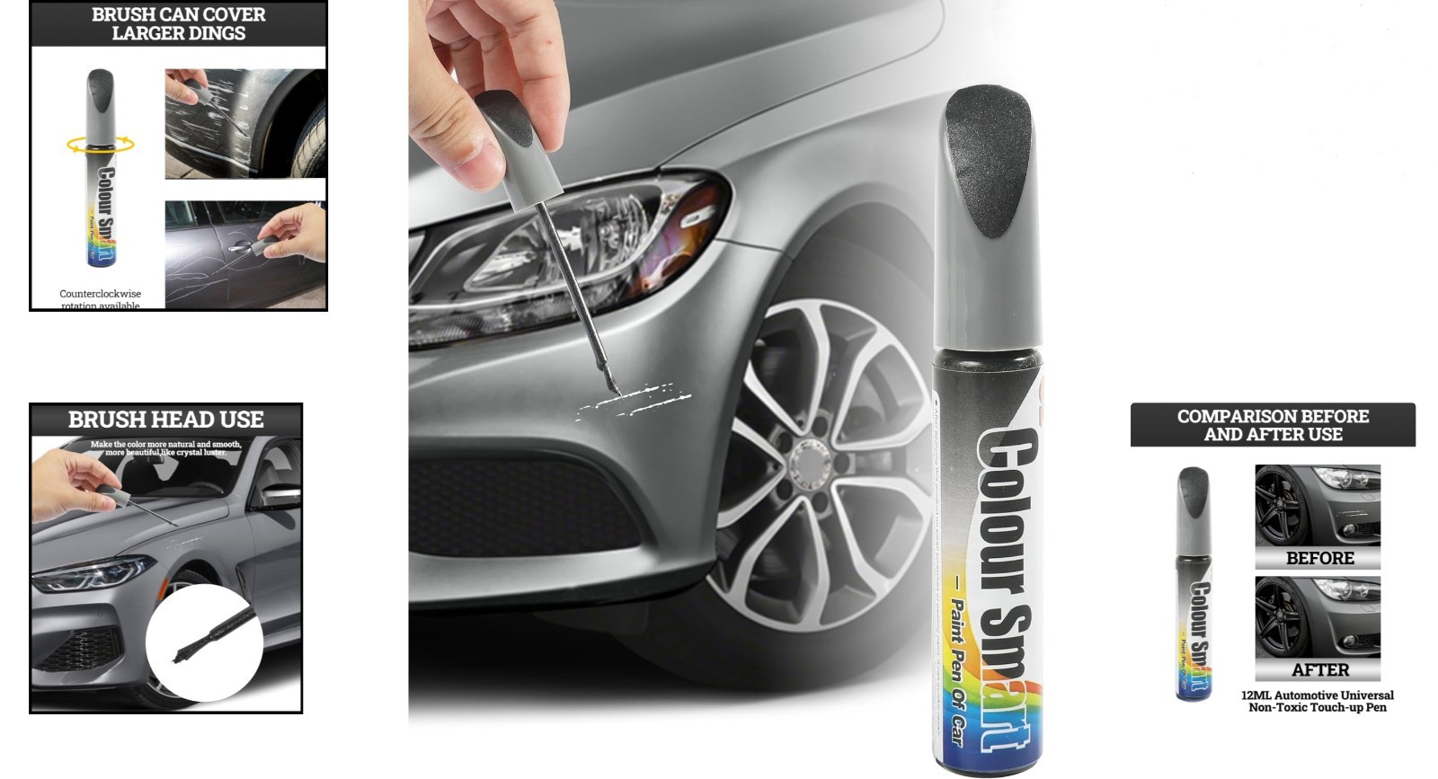 Waterproof Car Scratch Remover Pen – Gray Automotive Paint for Metal Surfaces