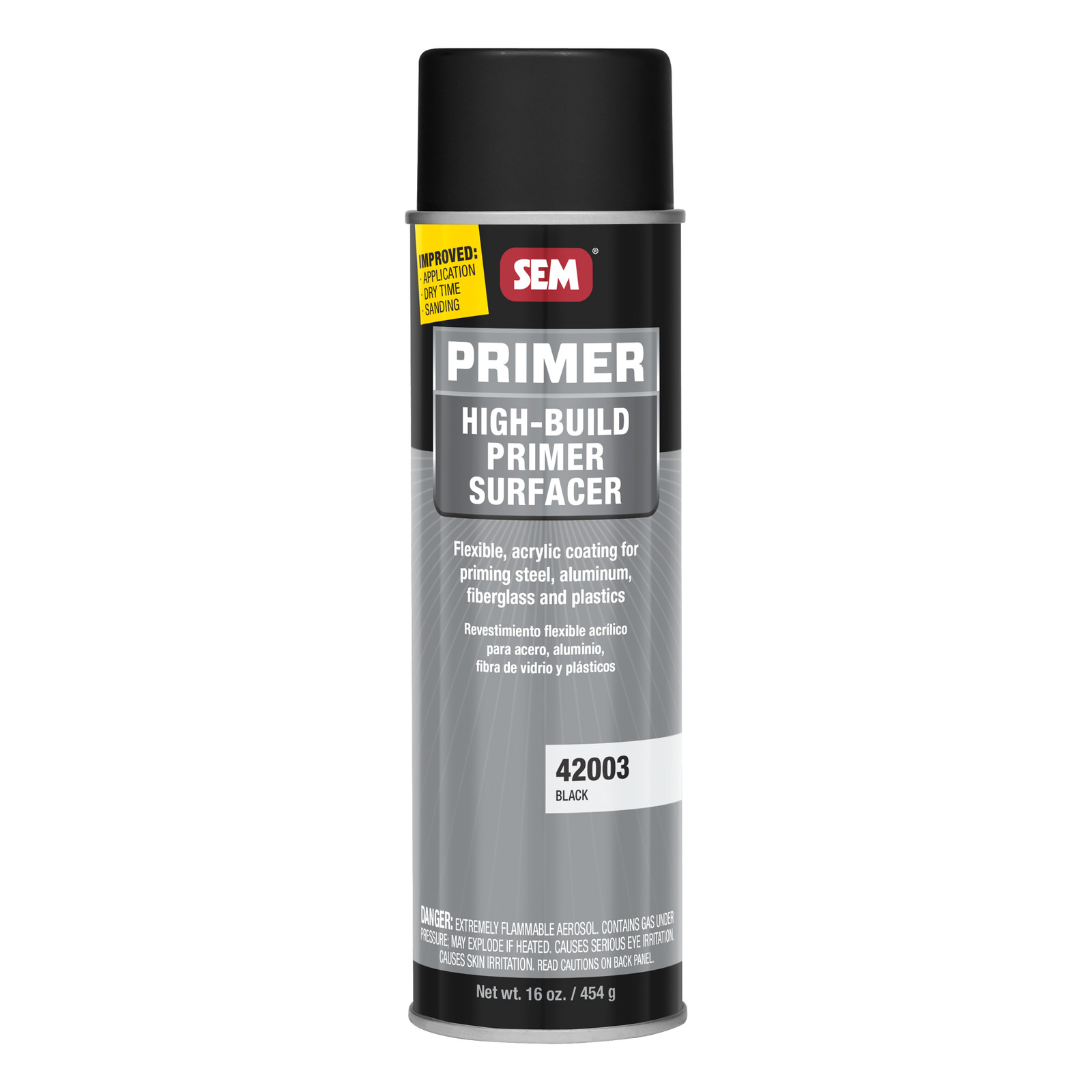 SEM 42003 High Build Primer Surfacer Black Aerosol Spray 16 oz Paint