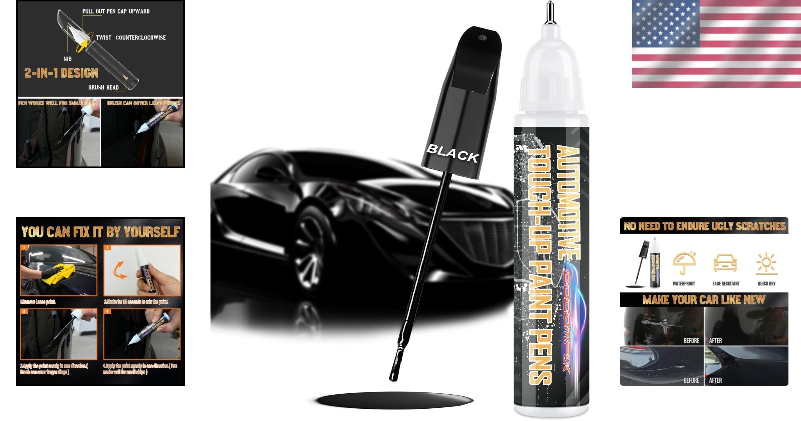 Waterproof Black Vehicle Touch Up Paint – Rust Resistant & Quick Drying