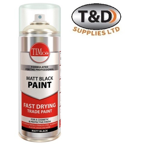 MATT BLACK SPRAY PAINT FAST DRYING DRIP FREE 380ml