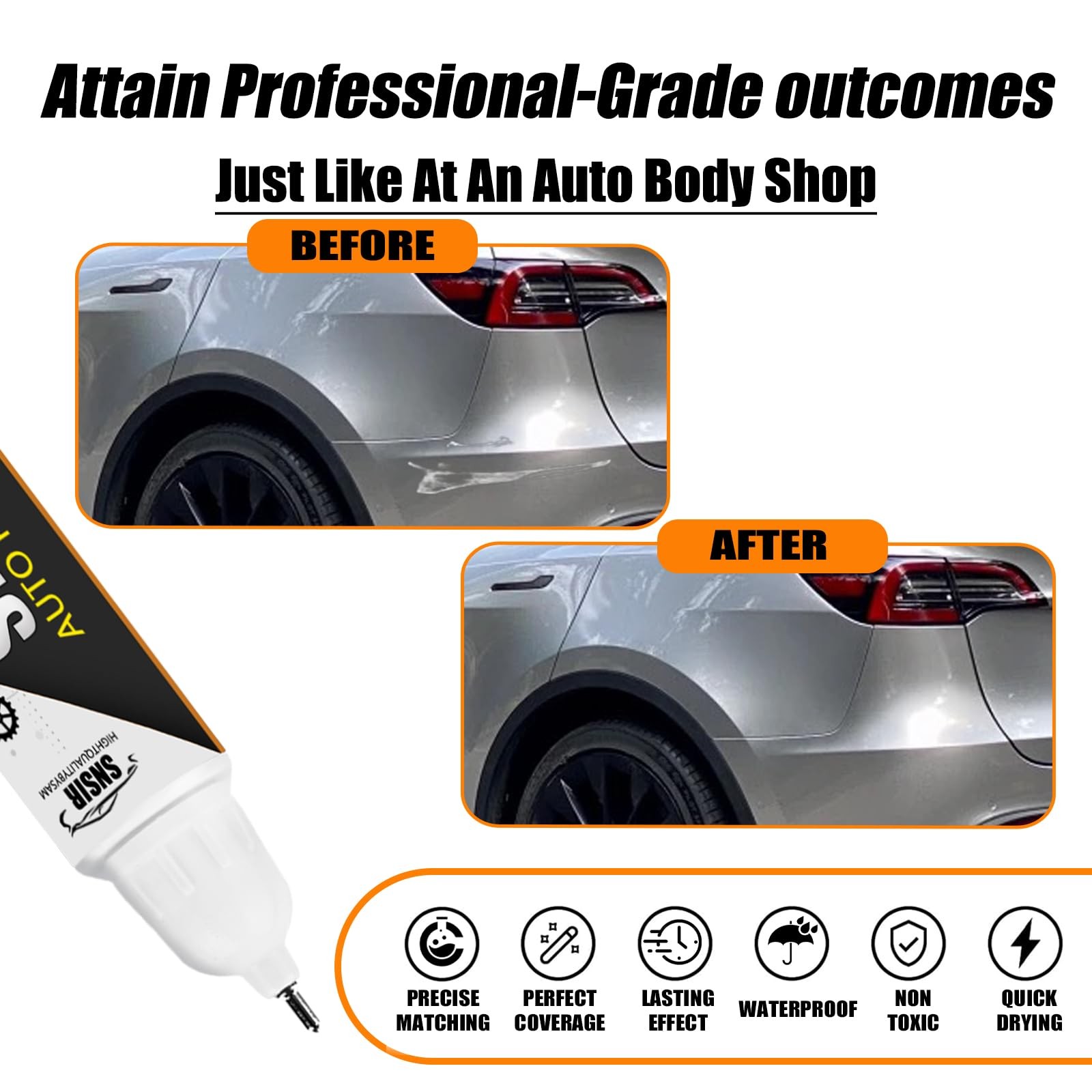 Touch Up Paint Quicksilver PN00 for Cars Auto Scratch Repair Pen Brush Silver