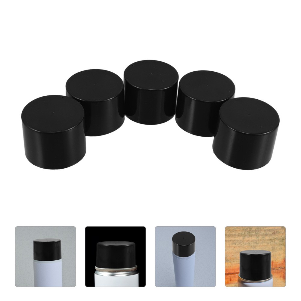 10 Pcs Black Polymer Replacement Spray Can Lids Caps for Canisters