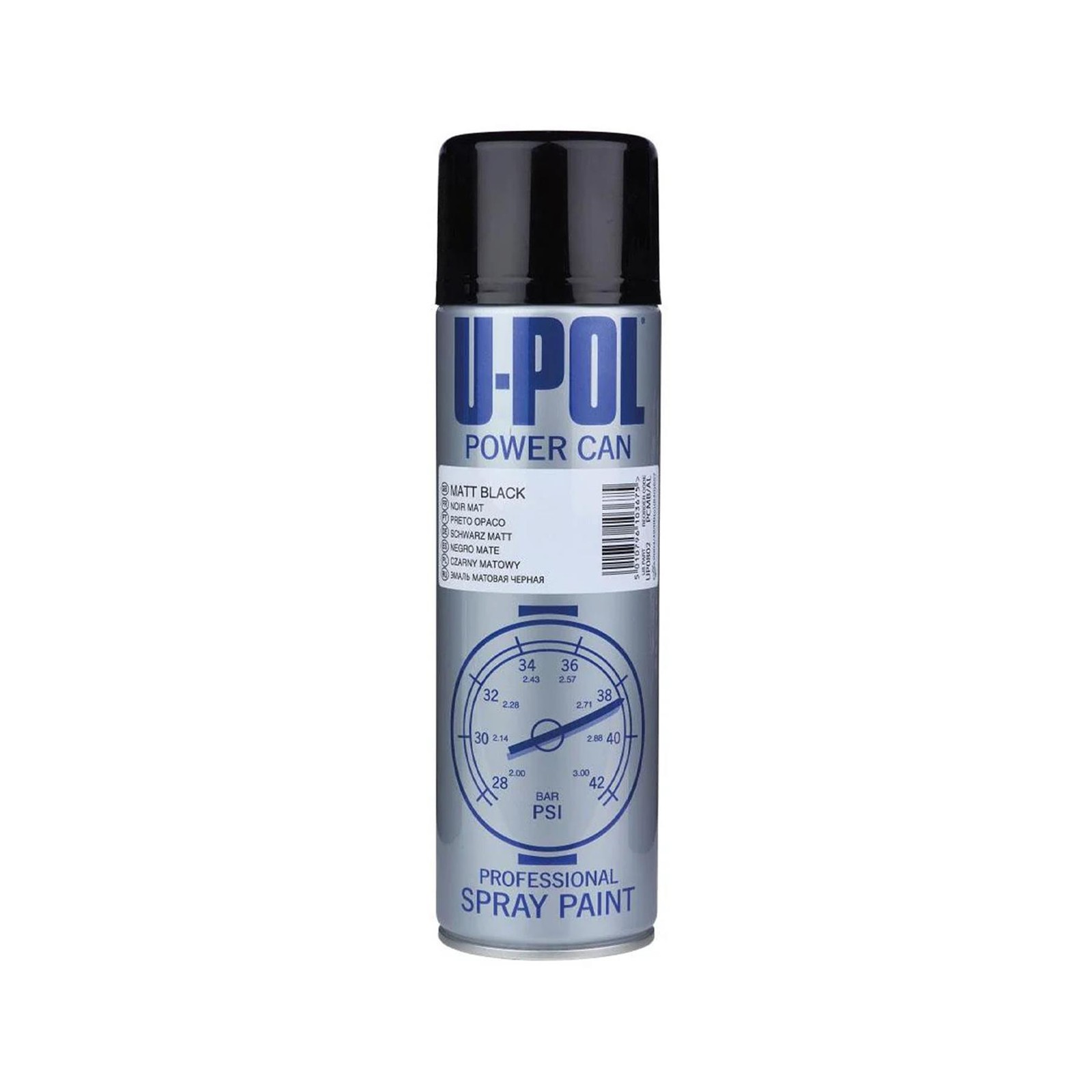 U-Pol Power Can MATT BLACK Paint 500ml x 2 Car Spray Aerosol