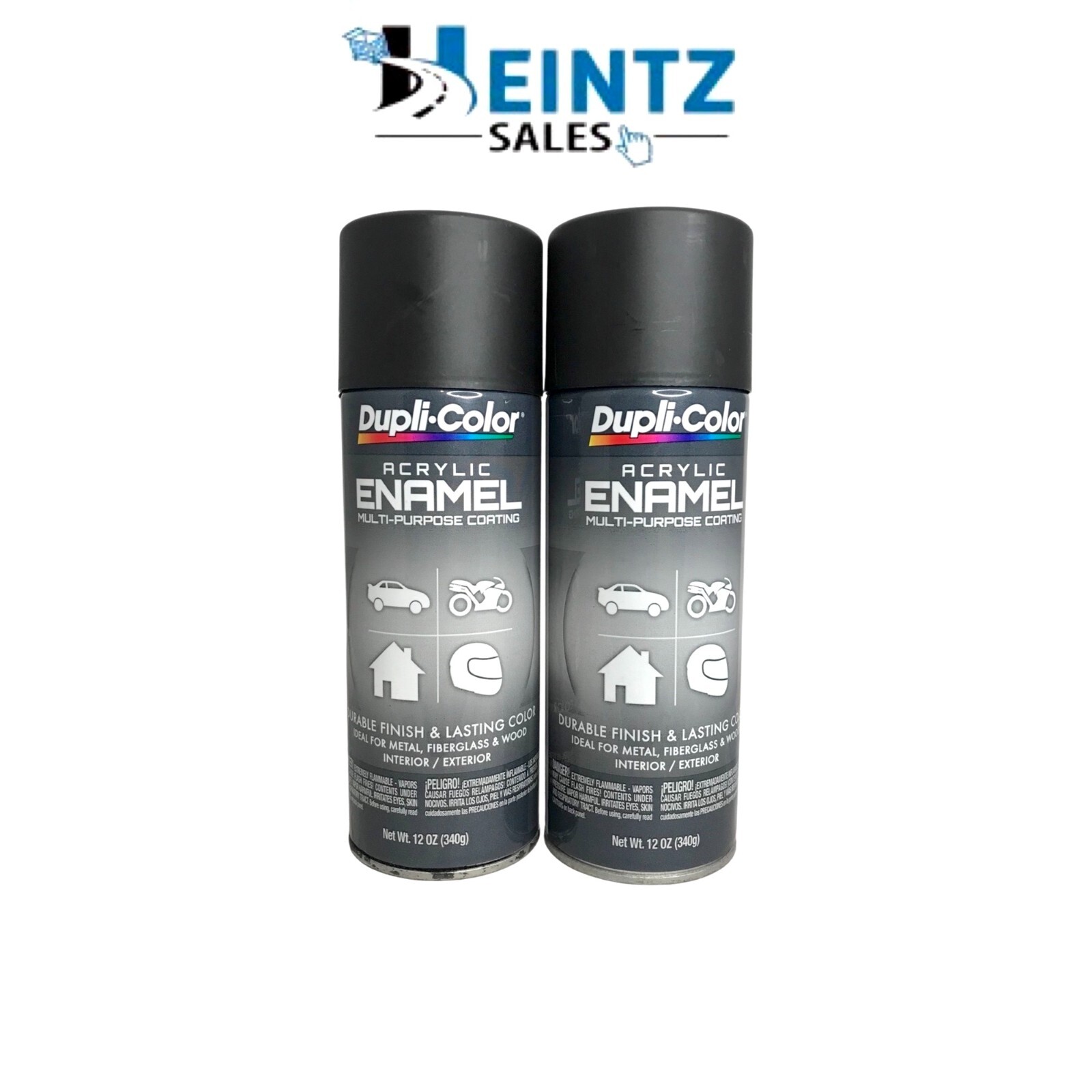 Duplicolor DA1603(2) Semi-Gloss Black Multi-Purpose Acrylic Enamel Paint