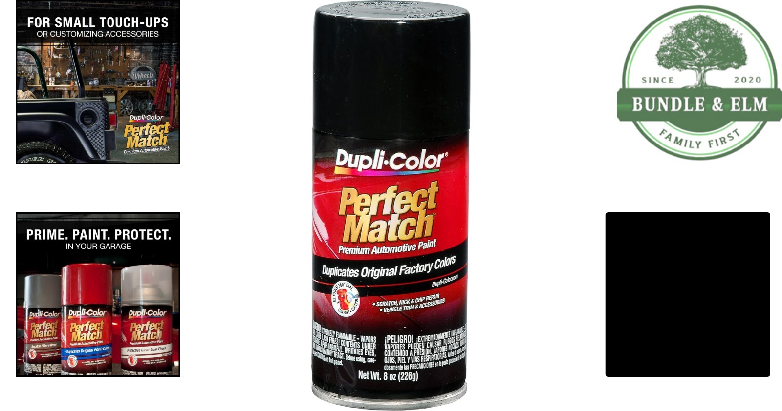 Perfect Match Automotive Paint, 8 Ounce Gloss Black Spray for Metal Surfaces