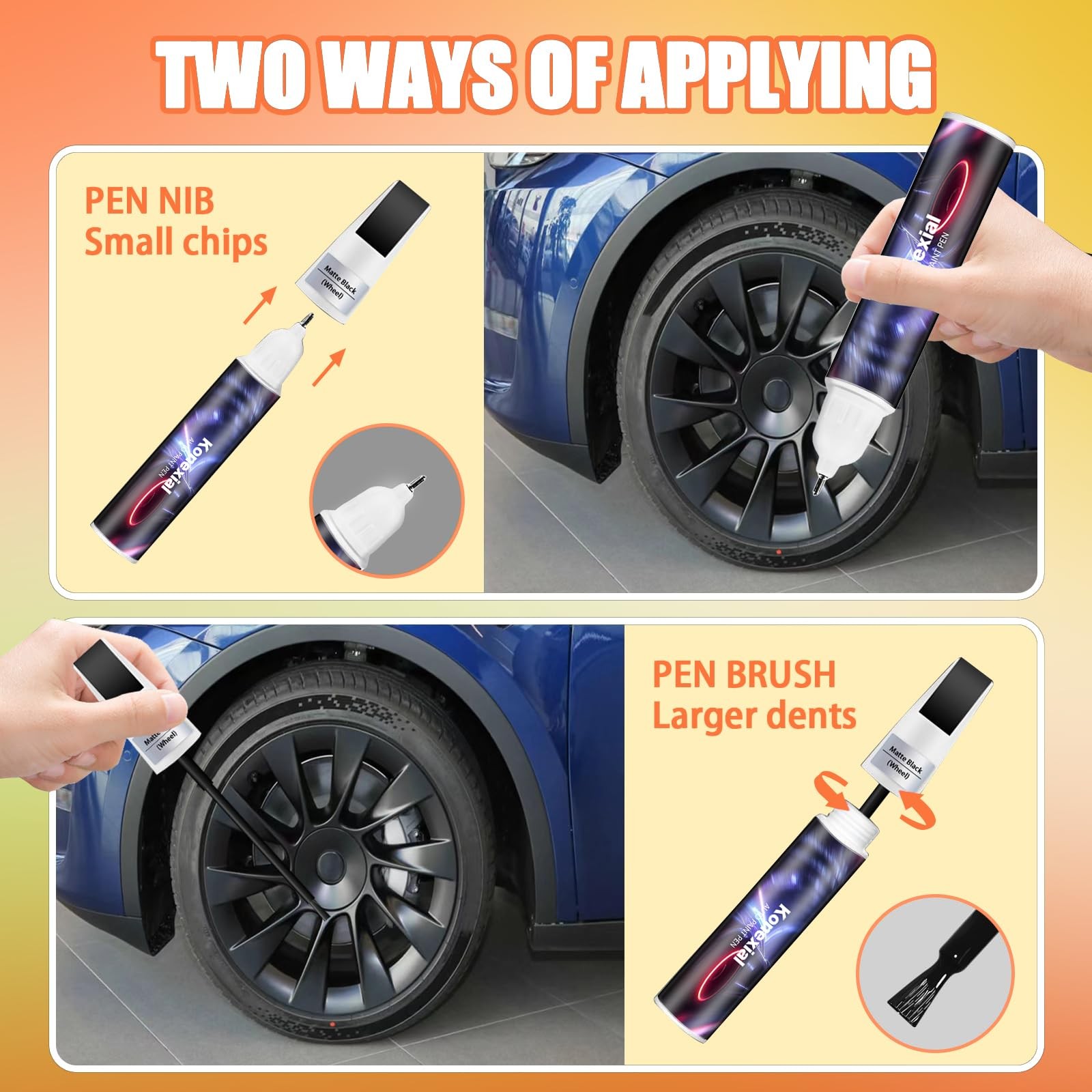 Touch Up Paint for Car Tesla Gunpowder Grey Rim Wheel Scratch Repair Pen Kit