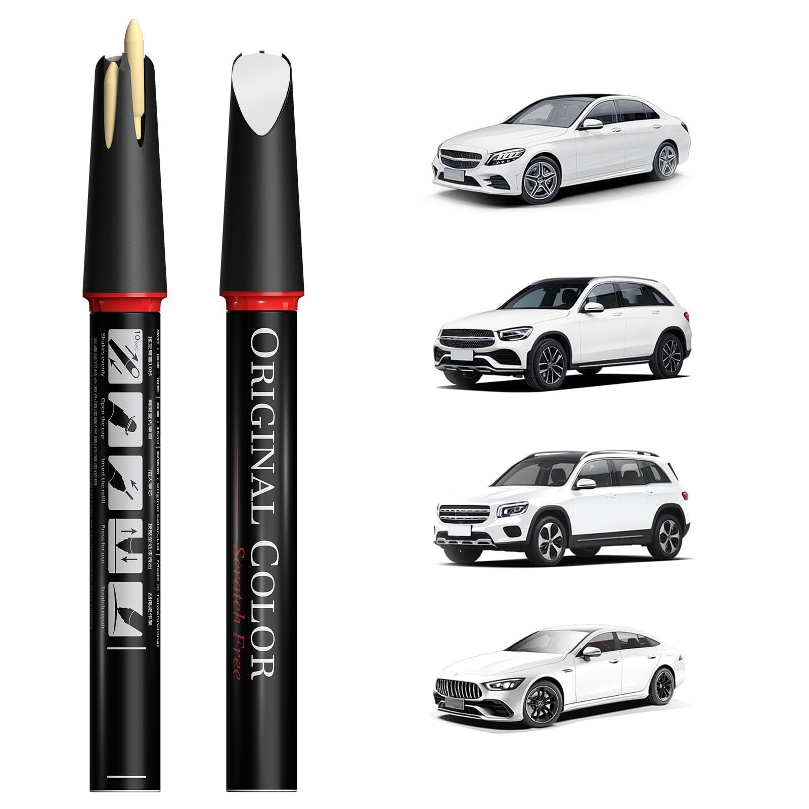 Diamond White Tricoat Touch Up Paint Pen for Mercedes-Benz – 0.56 Fl Oz (16ml)