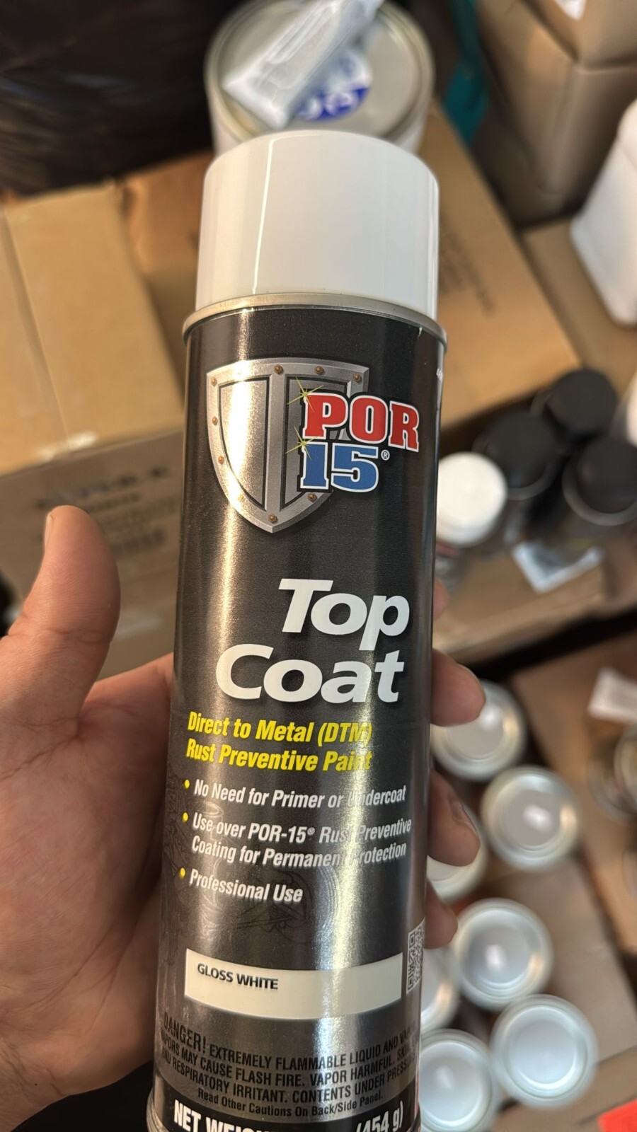 New POR-15 46818 Top Coat Gloss White Spray Paint 16 fl. oz. Free delivery