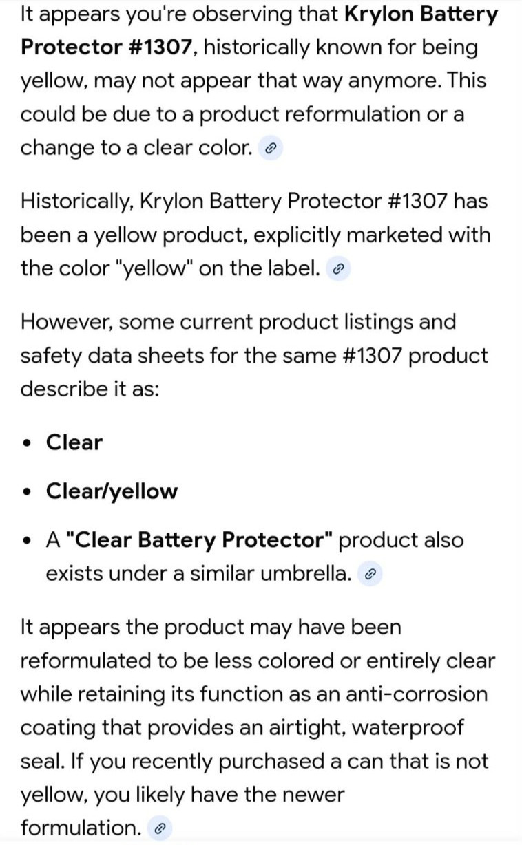 Krylon Battery Protector #1307 11 oz Can 🟡 New