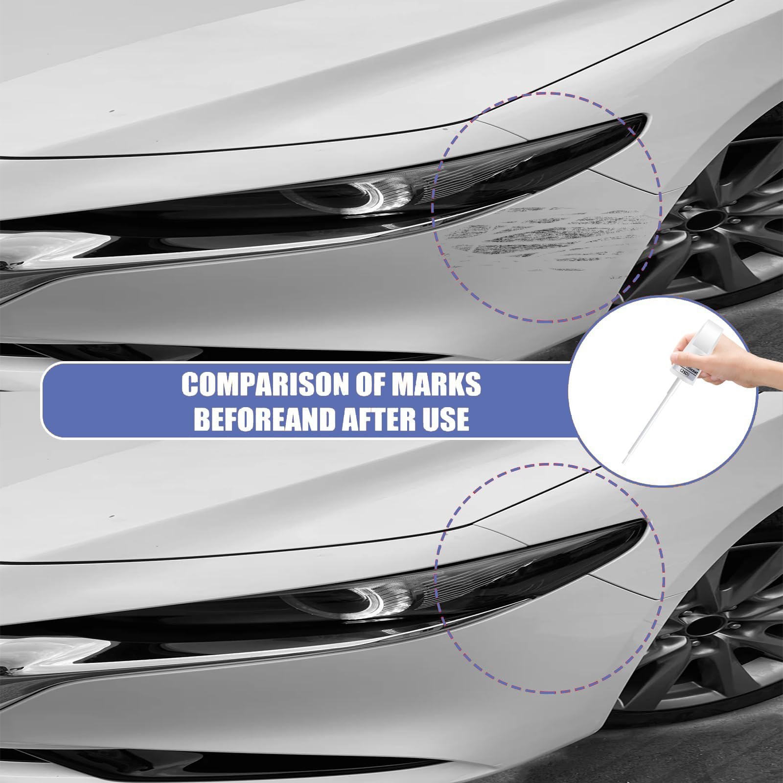 Touch Up Paint Pen For Mazda 25D 26G Snowflake White Pearl Tricoat Paint