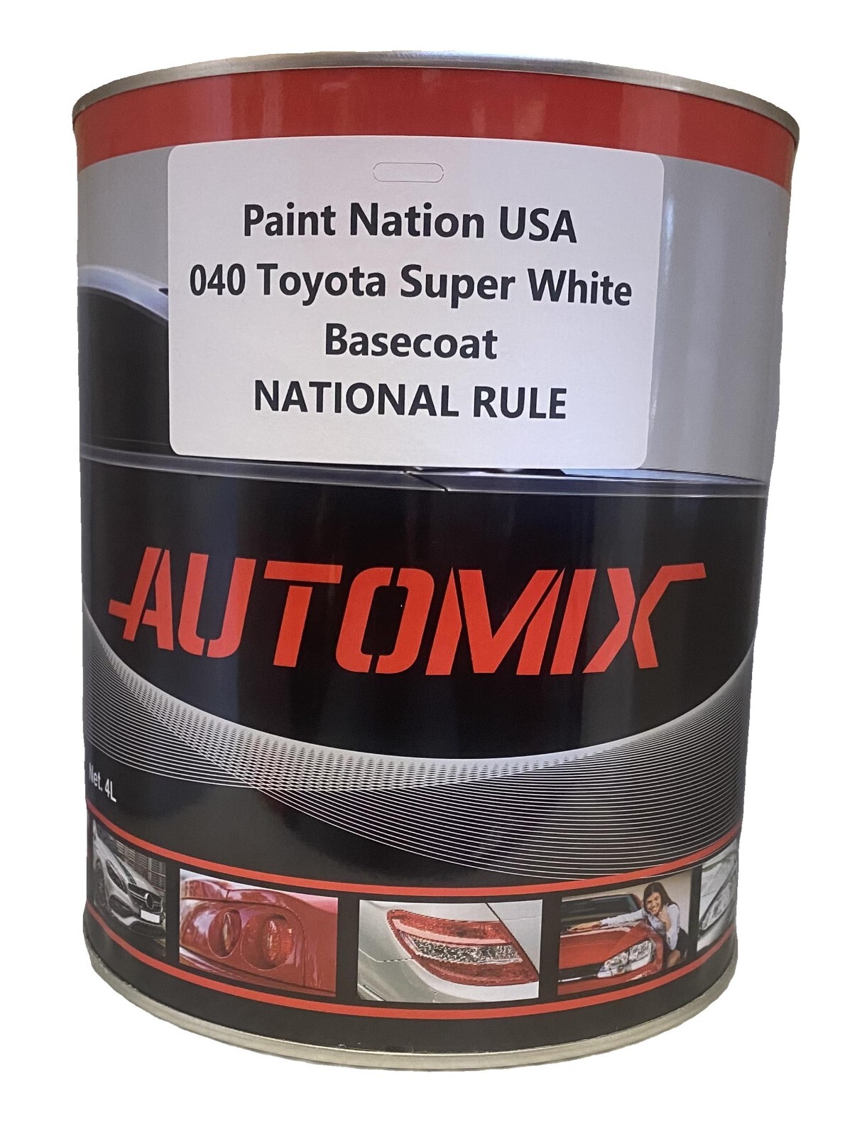 040 SUPER WHITE TOYOTA – GALLON BASECOAT PAINT! MIXES 2 TO 1