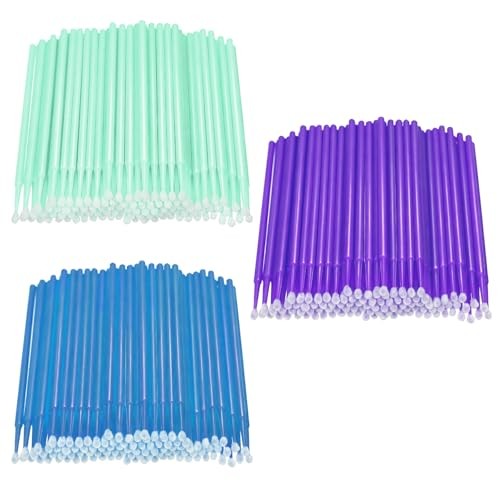 Microbrush for Touch Up Paint 300 Pcs Purple Blue Green Fine Tip brushes 1PK