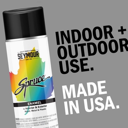 Seymour 98-24 Spruce Enamel Satin Black Spray Paint, 12 oz Aerosol Can