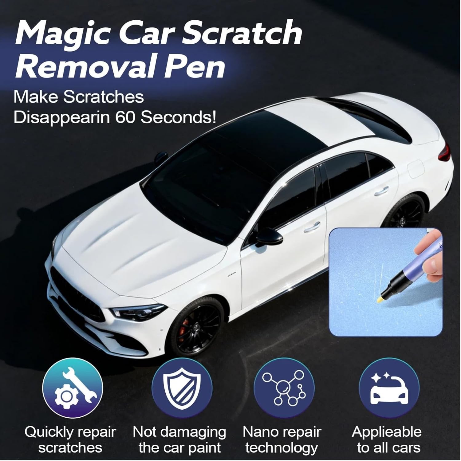 3Pcs All Cars Magic Pen, Car Scratch Remover Pen, Magic Car Scratch Removal Pen
