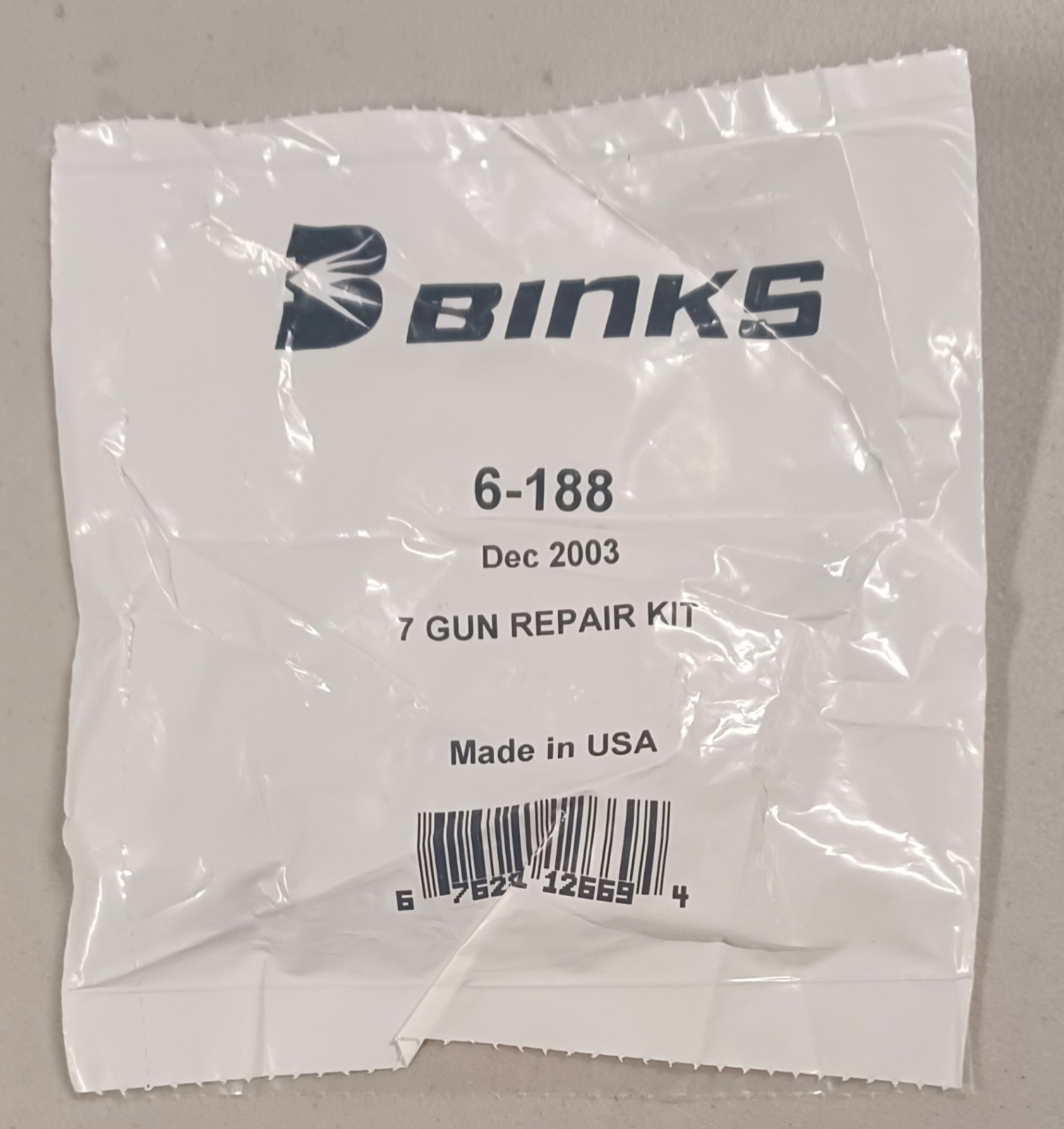 Binks 6-188 Rebuild Parts Repair Kit for Model 7 Spray Gun New NOS