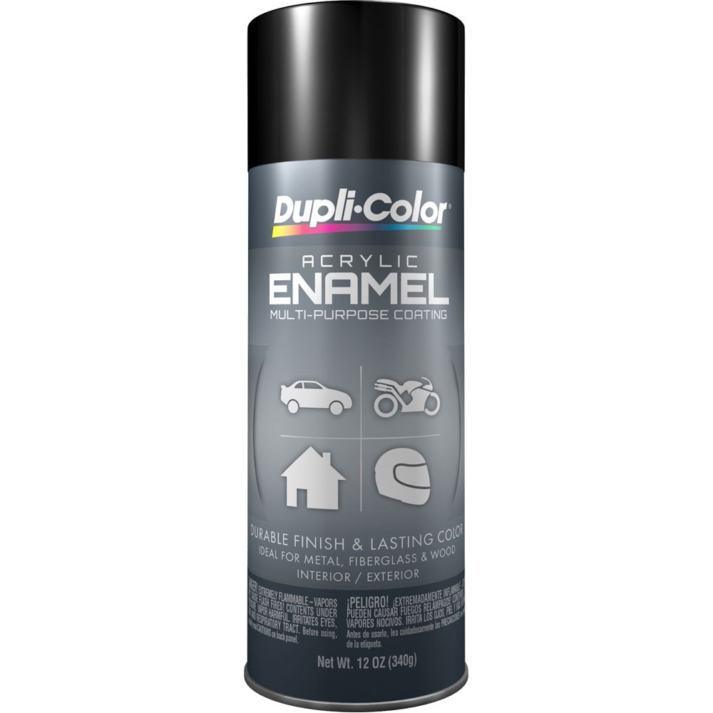 Duplicolor DA1600, Multi-Purpose Acrylic Enamel Aerosol Paint, Gloss Black, 12oz