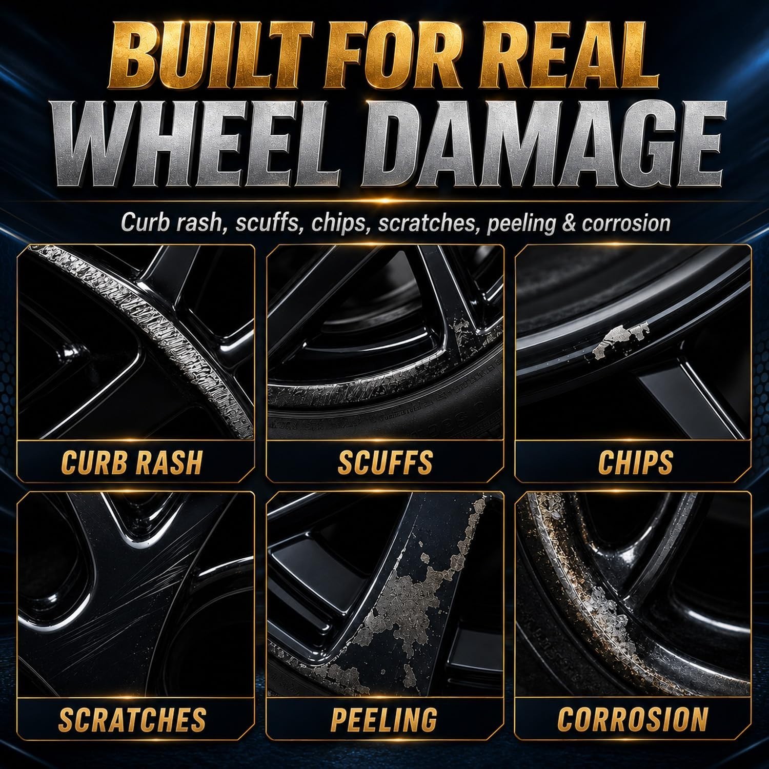Gloss Black Rim Touch Up Paint, Rim Paint, Wheel Scratch Repair Kit for Curb …