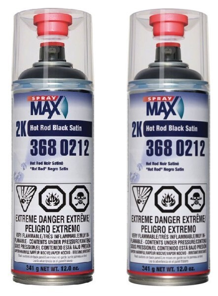 SprayMax 2K Hot Rod Black Paint 3680212 (2 Pack)