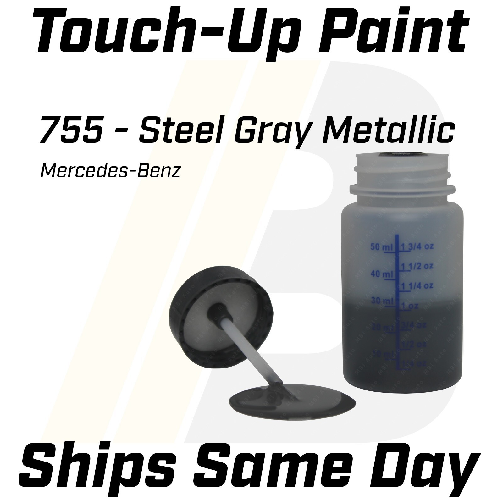 755 Steel Gray – 1 Oz Touch Up Paint Kit w/ Brush for Mercedes-Benz Car SUV